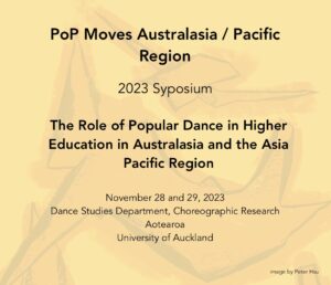 'The Role of Popular Dance in Higher Education in Australasia and the Asia Pacific Region' banner