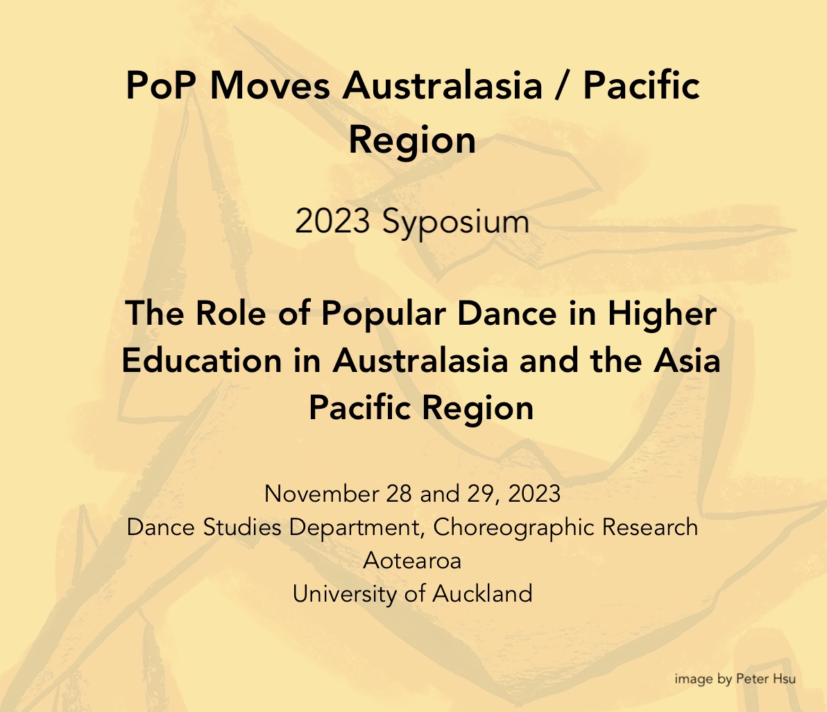'The Role of Popular Dance in Higher Education in Australasia and the Asia Pacific Region' banner